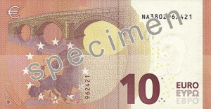 Nouveau billet 10€ verso